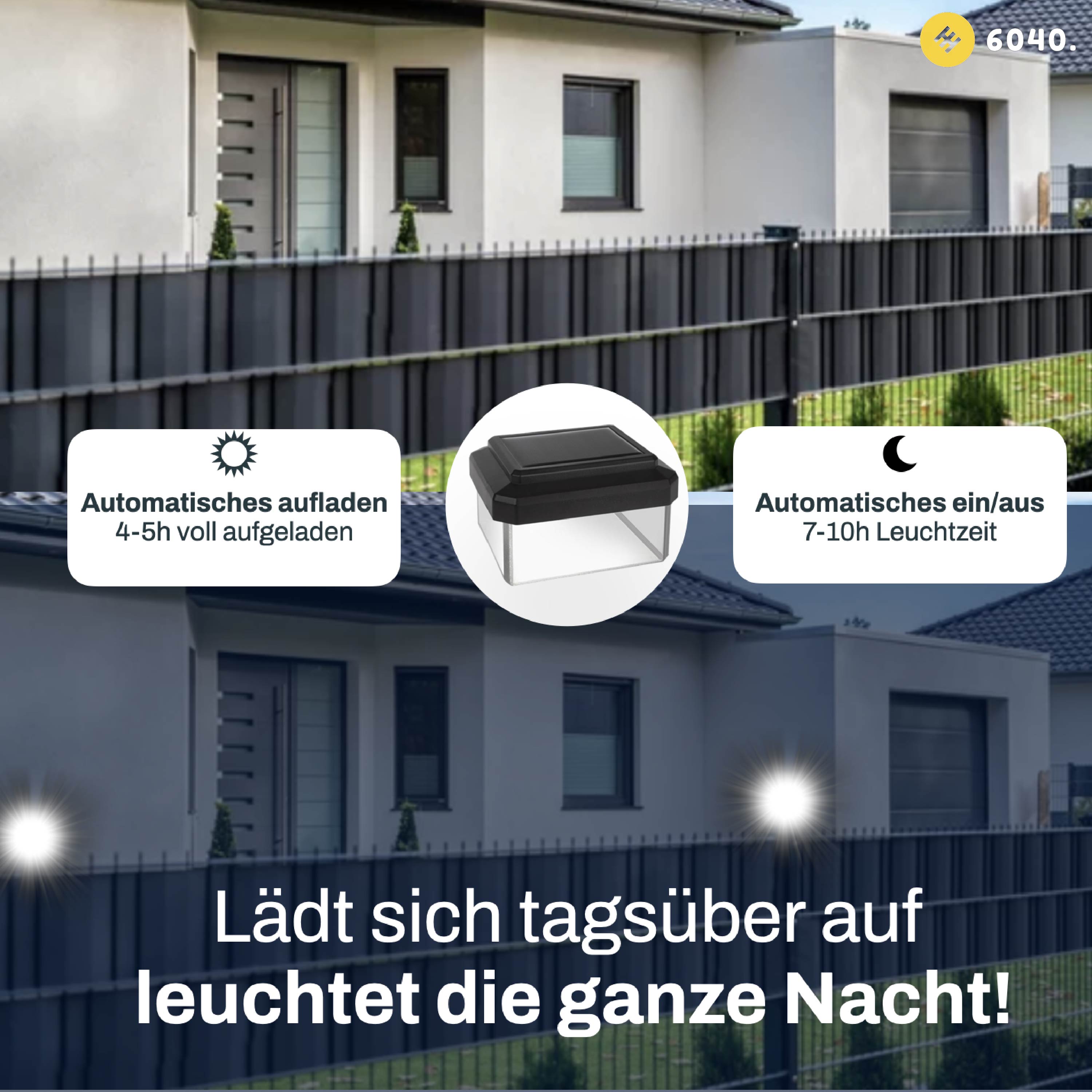 6040 Solar Zaunleuchte LED Amazon brand