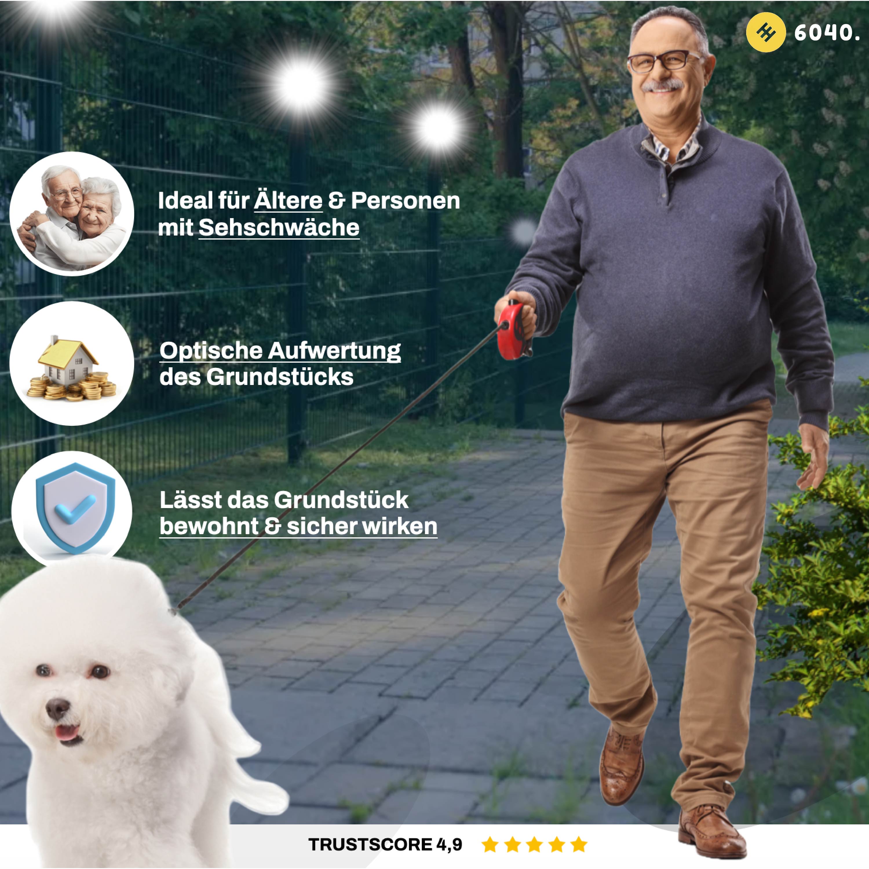 6040 Solar Zaunleuchte LED Amazon brand