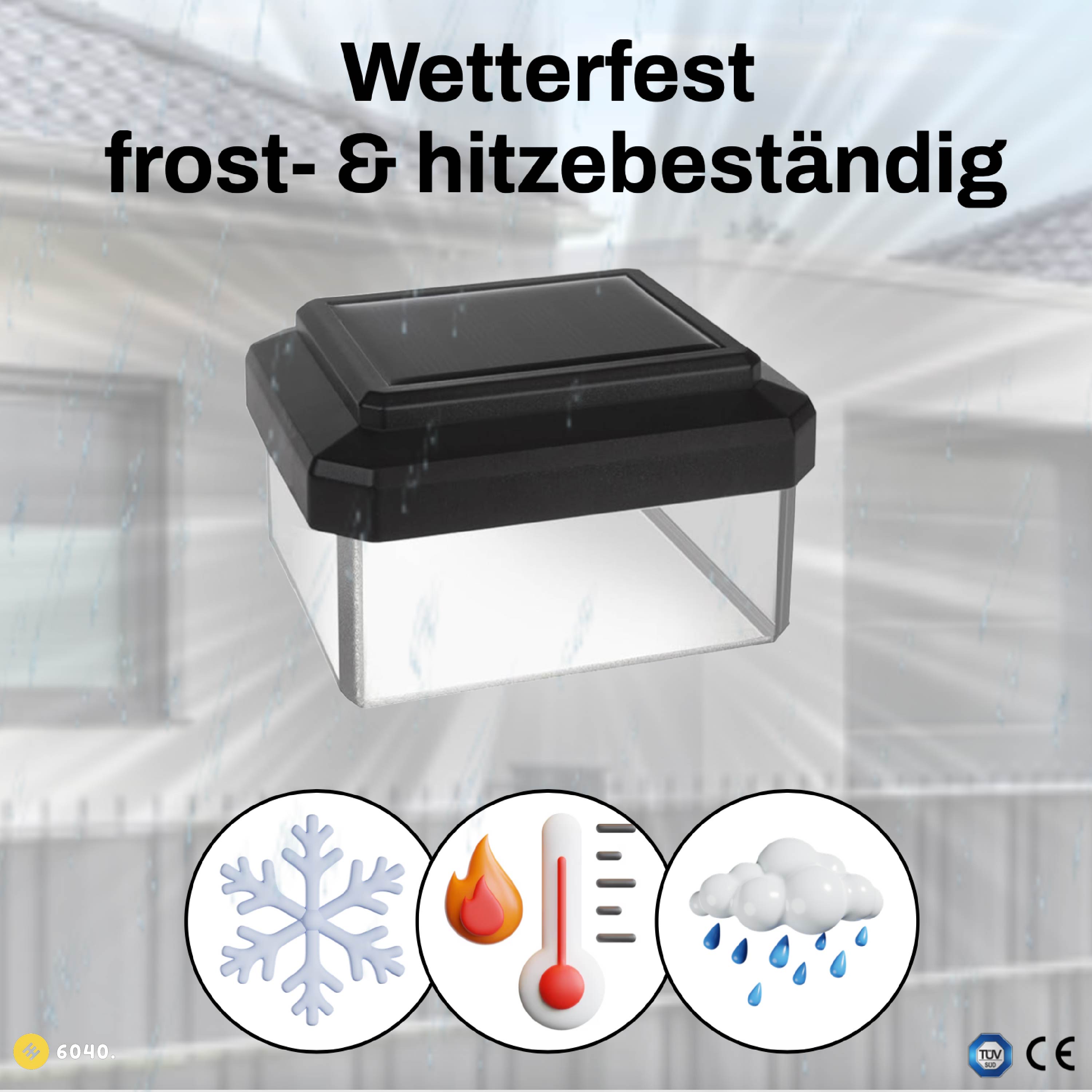 6040 Solar Zaunleuchte LED - 60X40mm